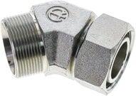 Kolanko hydrauliczne 45 st., nastawne, gwintowane 35 L (M45x2), uszczelnienie stożkowe, stal ocynkowana