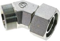 Kolanko hydrauliczne 45 st., nastawne, gwintowane 38 S (M52x2), uszczelnienie stożkowe, stal ocynkowana