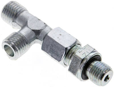 Trójnik hydrauliczny L, nastawny, gwint G 1/4"-6 S (M14x1,5), stal ocynkowana