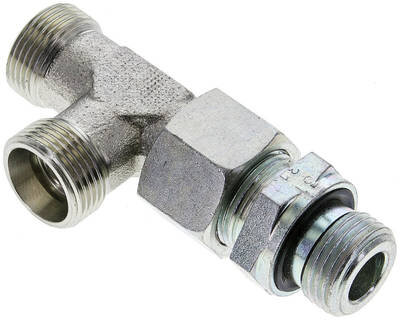 Trójnik hydrauliczny L, nastawny, gwint G 1/2"-15 L (M22x1,5), stal ocynkowana
