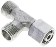 Trójnik hydrauliczny L, nastawny, gwintowany 8 L (M14x1,5), uszczelnienie stożkowe, stal ocynkowana