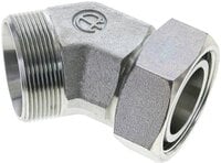 Kolanko hydrauliczne 45 st., nastawne, gwintowane 42 L (M52x2), uszczelnienie stożkowe, stal ocynkowana