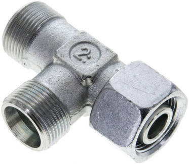 Trójnik hydrauliczny L, nastawny, gwintowany 16 S (M24x1,5), uszczelnienie stożkowe, stal ocynkowana