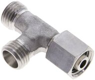 Trójnik hydrauliczny L, nastawny, gwintowany 8 L (M14x1,5), uszczelnienie stożkowe, stal nierdzewna