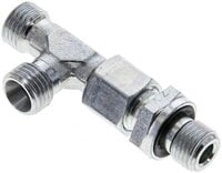 Trójnik hydrauliczny L, nastawny, gwint G 1/4"-8 L (M14x1,5), stal ocynkowana