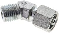 Kolanko hydrauliczne 45 st., nastawne, gwintowane 6 S (M14x1,5), uszczelnienie stożkowe, stal ocynkowana