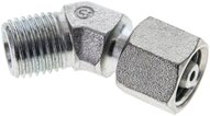 Kolanko hydrauliczne 45 st., nastawne, gwintowane 6 S (M14x1,5), uszczelnienie stożkowe, stal ocynkowana