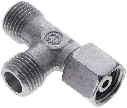 Trójnik hydrauliczny L, nastawny, gwintowany 8 S (M16x1,5), uszczelnienie stożkowe, stal ocynkowana