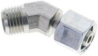 Kolanko hydrauliczne 45 st., nastawne, gwintowane 8 L (M14x1,5), uszczelnienie stożkowe, stal ocynkowana