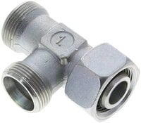 Trójnik hydrauliczny L, nastawny, gwintowany 18 L (M26x1,5), uszczelnienie stożkowe, stal ocynkowana