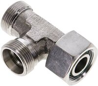Trójnik hydrauliczny L, nastawny, gwintowany 18 L (M26x1,5), uszczelnienie stożkowe, stal nierdzewna
