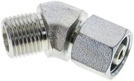 Kolanko hydrauliczne 45 st., nastawne, gwintowane 8 S (M16x1,5), uszczelnienie stożkowe, stal ocynkowana