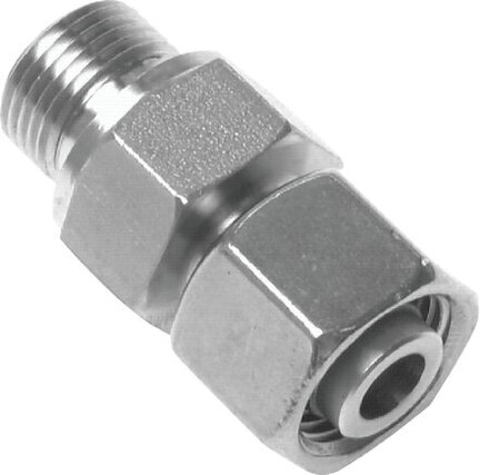 Złączka hydrauliczna prosta, nastawna, do rur, G 1/2"-15 L, stal nierdzewna
