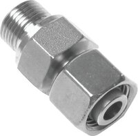 Złączka hydrauliczna prosta, nastawna, do rur, G 1/2"-15 L, stal nierdzewna