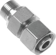 Złączka hydrauliczna prosta, nastawna, do rur, G 1/2"-15 L, stal nierdzewna