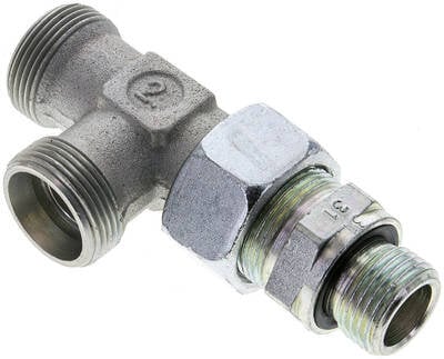 Trójnik hydrauliczny L, nastawny, gwint G 1/2"-18 L (M26x1,5), stal ocynkowana