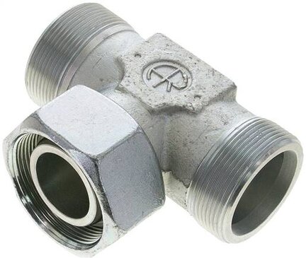 Trójnik hydrauliczny T, gwintowany 38 S (M52x2), stal ocynkowana