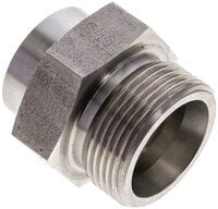 Złączka hydrauliczna prosta, do wspawania, gwintowana 25 S (M36x2), stal nierdzewna