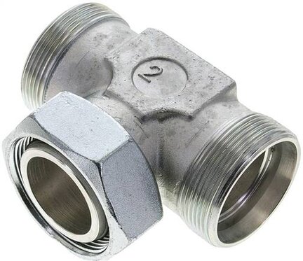 Trójnik hydrauliczny T, gwintowany 42 L (M52x2), stal ocynkowana