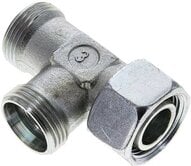Trójnik hydrauliczny L, nastawny, gwintowany 22 L (M30x2), uszczelnienie stożkowe, stal ocynkowana
