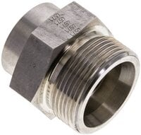 Złączka hydrauliczna prosta, do wspawania, gwintowana 30 S (M42x2), stal nierdzewna