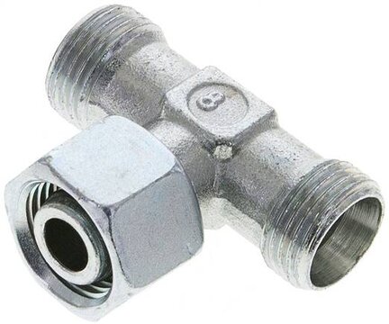 Trójnik hydrauliczny T, gwintowany 12 L (M18x1,5), stal ocynkowana