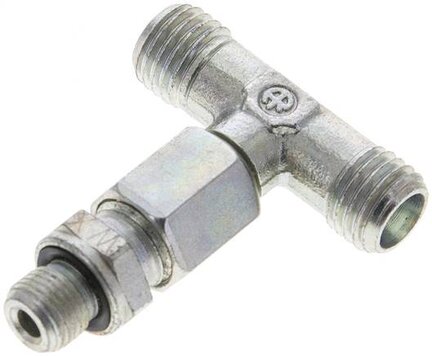 Trójnik hydrauliczny T, nastawny, gwint G 1/8"-6 L (M12x1,5), stal ocynkowana