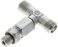 Trójnik hydrauliczny T, nastawny, gwint G 1/8"-6 L (M12x1,5), stal ocynkowana