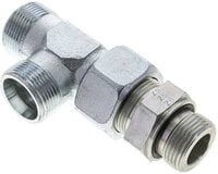 Trójnik hydrauliczny L, nastawny, gwint G 1"-25 S (M36x2), stal ocynkowana