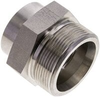 Złączka hydrauliczna prosta, do wspawania, gwintowana 38 S (M52x2), stal nierdzewna