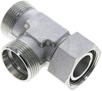 Trójnik hydrauliczny L, nastawny, gwintowany 28 L (M36x2), uszczelnienie stożkowe, stal ocynkowana