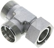 Trójnik hydrauliczny L, nastawny, gwintowany 28 L (M36x2), uszczelnienie stożkowe, stal ocynkowana