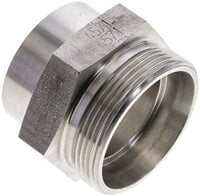 Złączka hydrauliczna prosta, do wspawania, gwintowana 42 L (M52x2), stal nierdzewna