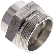 Złączka hydrauliczna prosta, do wspawania, gwintowana 42 L (M52x2), stal nierdzewna