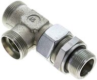 Trójnik hydrauliczny L, nastawny, gwint M 33x2-28 L (M36x2), stal ocynkowana