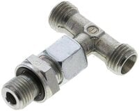 Trójnik hydrauliczny T, nastawny, gwint G 1/4"-8 L (M14x1,5), stal ocynkowana