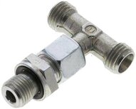 Trójnik hydrauliczny T, nastawny, gwint G 1/4"-8 L (M14x1,5), stal ocynkowana