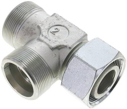 Trójnik hydrauliczny L, nastawny, gwintowany 38 S (M52x2), stal ocynkowana