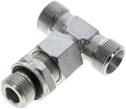 Trójnik hydrauliczny T, nastawny, gwint G 1/2"-15 L (M22x1,5), stal ocynkowana
