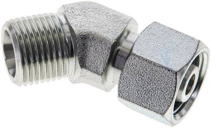 Kolanko hydrauliczne 45 st., nastawne, gwintowane 10 S (M18x1,5), uszczelnienie stożkowe, stal ocynkowana