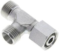 Trójnik hydrauliczny L, nastawny, gwintowany 10 L (M16x1,5), uszczelnienie stożkowe, stal ocynkowana