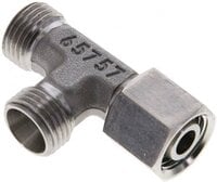 Trójnik hydrauliczny L, nastawny, gwintowany 10 L (M16x1,5), uszczelnienie stożkowe, stal nierdzewna
