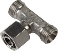 Trójnik hydrauliczny T, nastawny, gwintowany 6 L (M12x1,5), stal nierdzewna