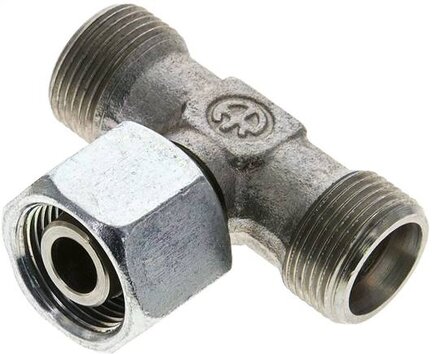Trójnik hydrauliczny T, nastawny, gwintowany 14 S (M22x1,5), stal ocynkowana