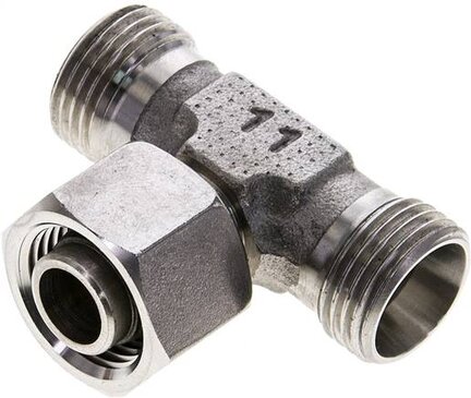 Trójnik hydrauliczny T, nastawny, gwintowany 12 L (M18x1,5), stal nierdzewna