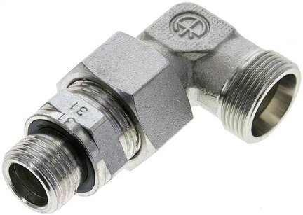 Kolanko hydrauliczne 90 st., nastawne, gwint G 1/2"-18 L (M26x1,5), stal ocynkowana