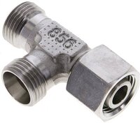 Trójnik hydrauliczny L, nastawny, gwintowany 12 L (M18x1,5), uszczelnienie stożkowe, stal nierdzewna