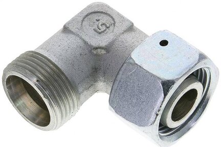 Kolanko hydrauliczne 90 st., nastawne, gwintowane, uszczelnienie stożkowe 20 S (M30x2), stal ocynkowana