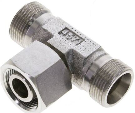 Trójnik hydrauliczny T, nastawny, gwintowany 16 S (M24x1,5), stal nierdzewna