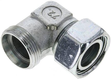 Kolanko hydrauliczne 90 st., nastawne, gwintowane 28 L (M36x2), stal ocynkowana